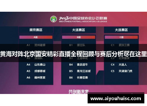 黄海对阵北京国安精彩直播全程回顾与赛后分析尽在这里